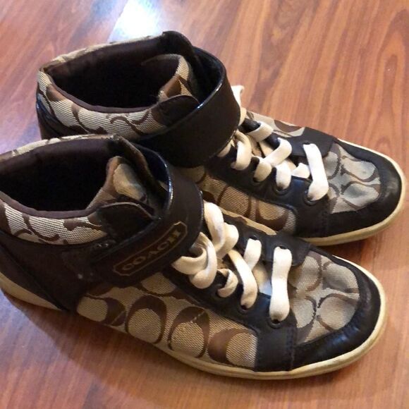 Coach Signature logo high top sneakers size 6 - Picture 10 of 10